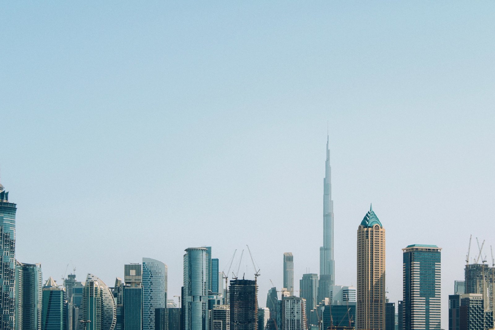 Downtown Dubai skyline featuring the Burj Khalifa and surrounding towers
