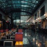 Covered shopping arcade with glass roof, restaurants and retail units, illustrating a Dubai retail property investment